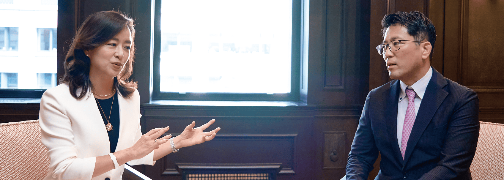 乳がん治療・新時代のインタビュー風景写真。