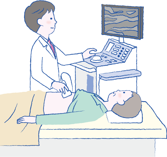 腹部超音波検査のイメージ図